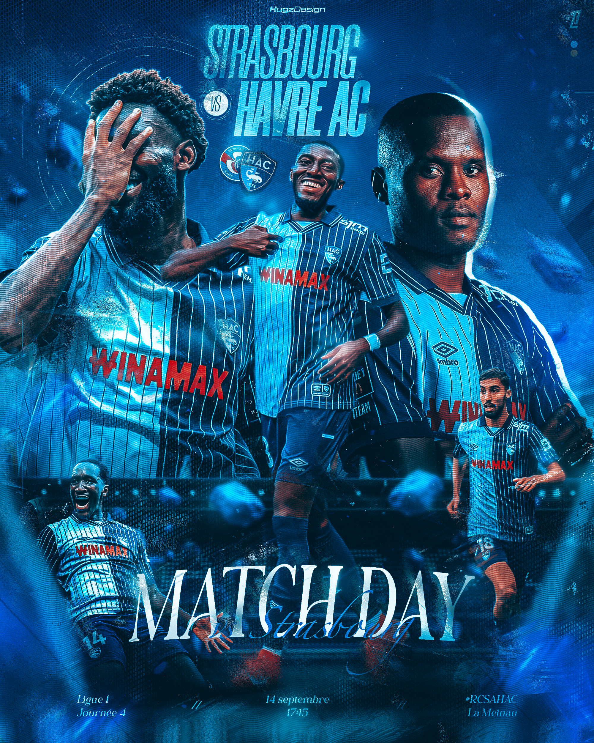 Création visuelle HAC vs Strasbourg - marketing club